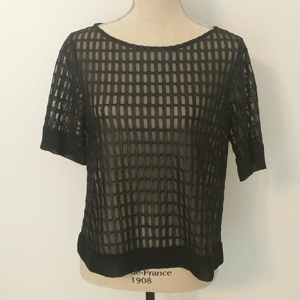 Banana Republic Black Sheer Top Size XS
